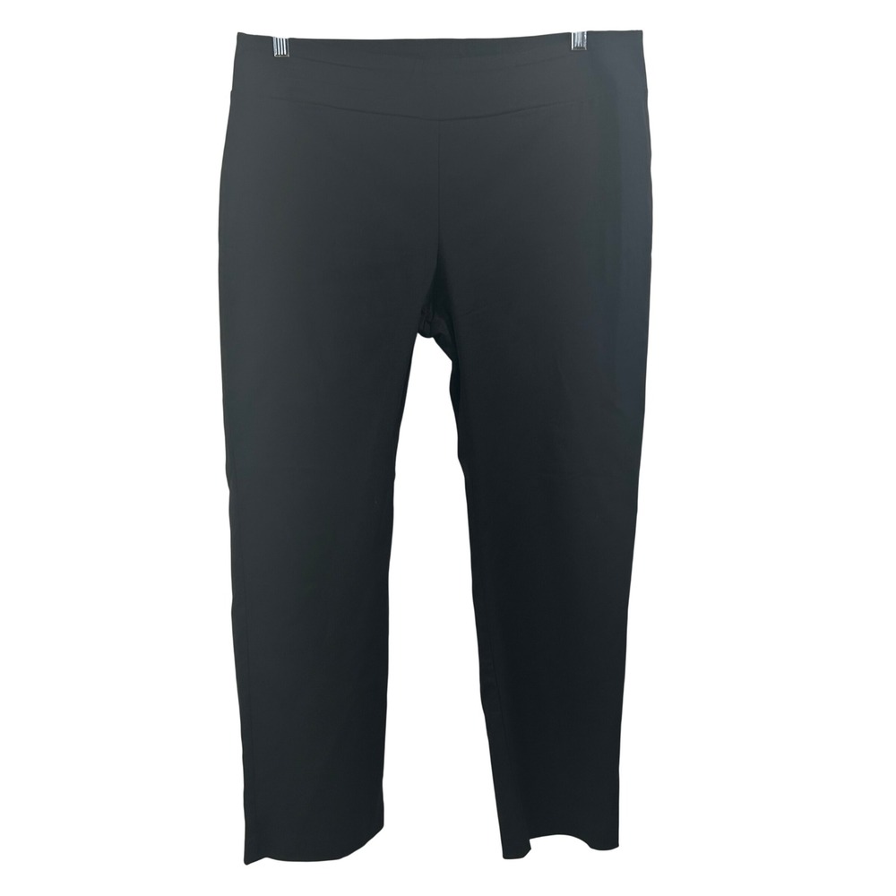 Alfani Woman Black Pull On Straight Leg Trousers Pants Size 14W Tummy Control